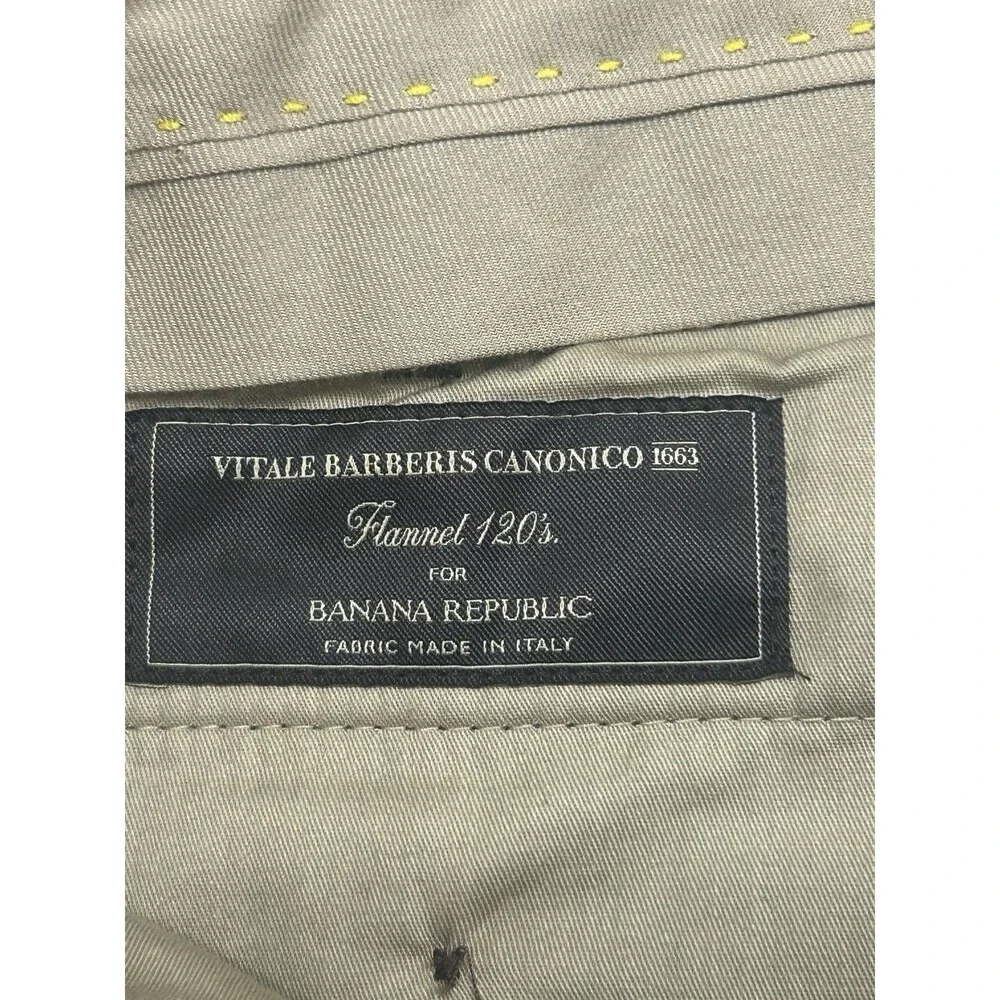 Banana Republic Pants Men 38x34(FIT 38x33) Glen Plaid Vitale Barberis Wool